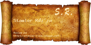 Stamler Róza névjegykártya
